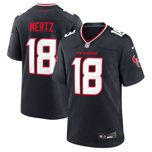 Houston Texans Graham Mertz Navy Team Game Jersey