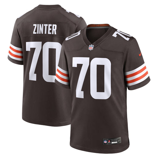 Cleveland Browns Zak Zinter Brown Team Game Jersey