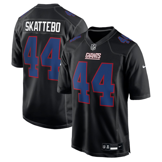 New York Giants Cam Skattebo Carbon Black Fashion Game Jersey