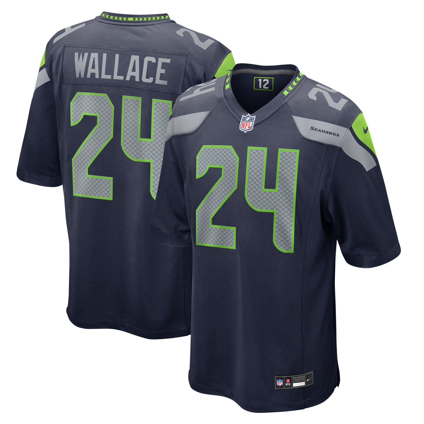 Seattle Seahawks K'Von Wallace College Navy Game Jersey