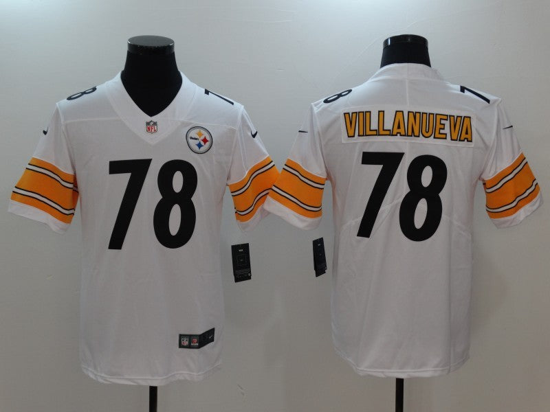 Men's Pittsburgh Steelers Alejandro Villanueva #78 White Game Jersey1