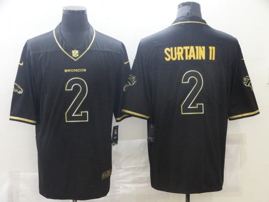 Men's Denver Broncos Patrick Surtain II #2 Black Game Jersey1
