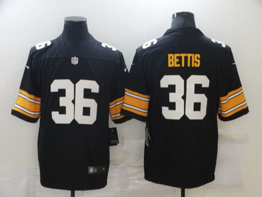 Men's Pittsburgh Steelers Jerome Bettis #36 Black Player Game Jersey1