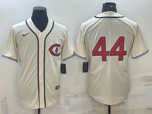 Men's Chicago Cubs Anthony Rizzo #44 Cream Player Name Jersey1