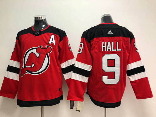 Men's New Jersey1 Devils Taylor Hall #9 Red Player Game Jersey1