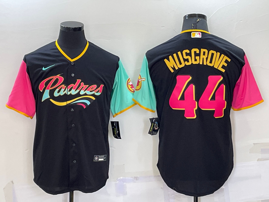 Men's San Diego Padres Joe Musgrove #44 Black Stitched jersey