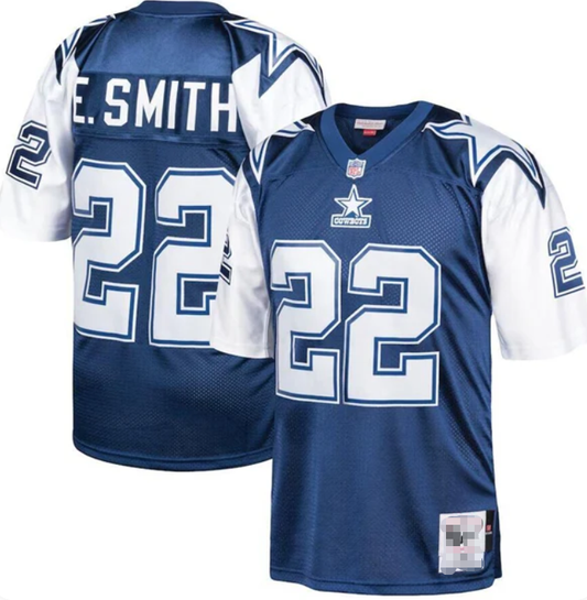 D.Cowboys #22 Emmitt Smith  Authentic Navy  Authentic 1995 Throwback Jersey Stitched American Football Jerseys