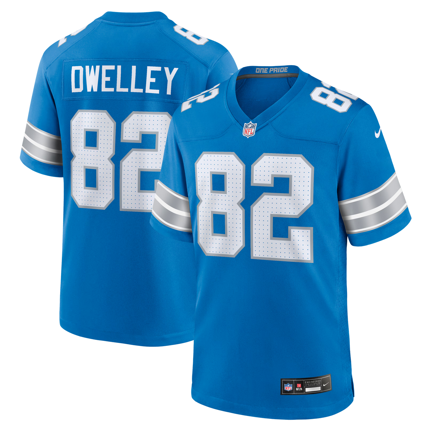 Detroit Lions Ross Dwelley Blue Team Game Jersey