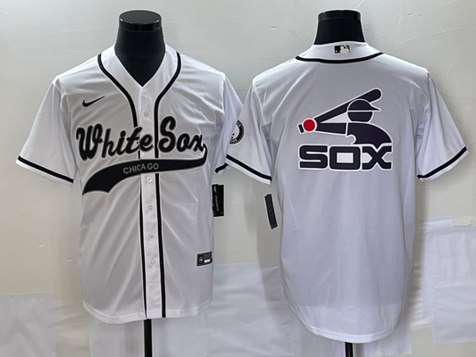 Men's Chicago White Sox White Replica Player Jersey1 Joint Edition