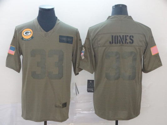 Men's Green Bay Packers Aaron Jones #33 Brown Game Jersey1