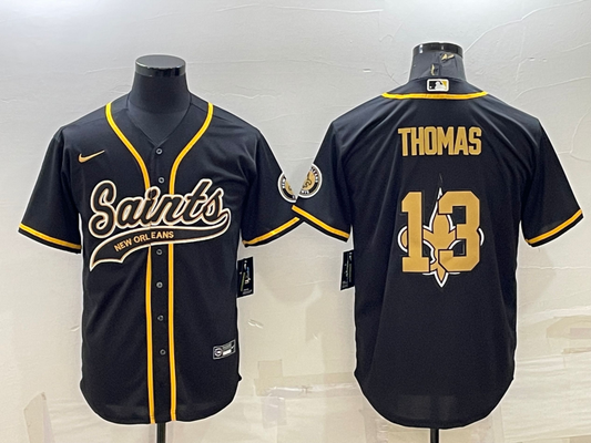 Men's New Orleans Saints Michael Thomas #13 Black Player Jersey1 Joint Edition