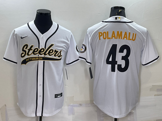 Men's Pittsburgh Steelers Troy Polamalu #43 White Player jersey