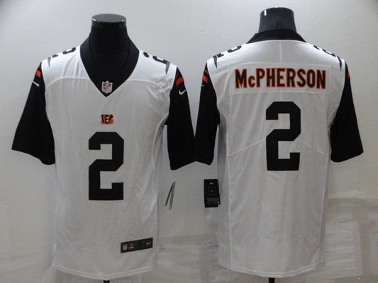 Men's Cincinnati Bengals Evan McPherson #2 White Game Player Jersey1