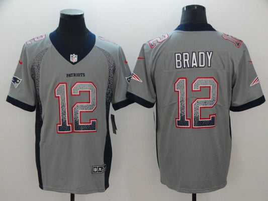 Men's New England Patriots Tom Brady #12 Gray Player Game Jersey1