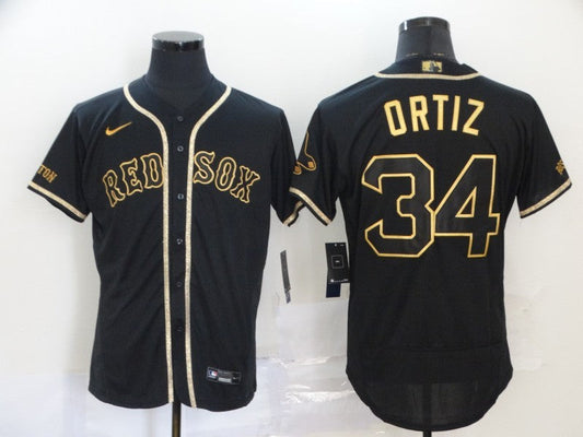 Men's Boston Red Sox David Ortiz #34 Black Replica Player jersey