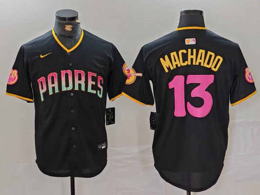 Men's San Diego Padres Manny Machado #13 Black Player Jersey1 Joint Edition