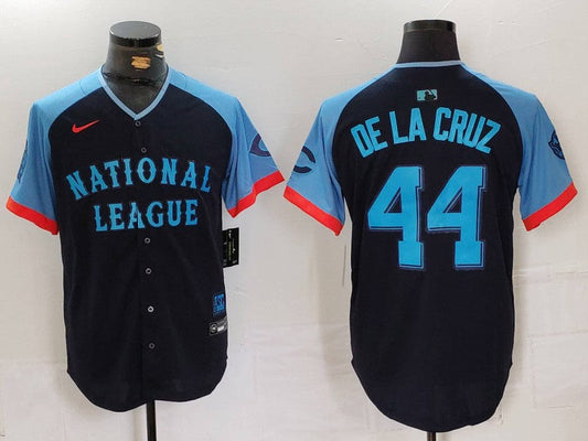 Men's National League Elly De La Cruz #44 Navy 2024 MLB All-Star Game Limited Player Jersey1