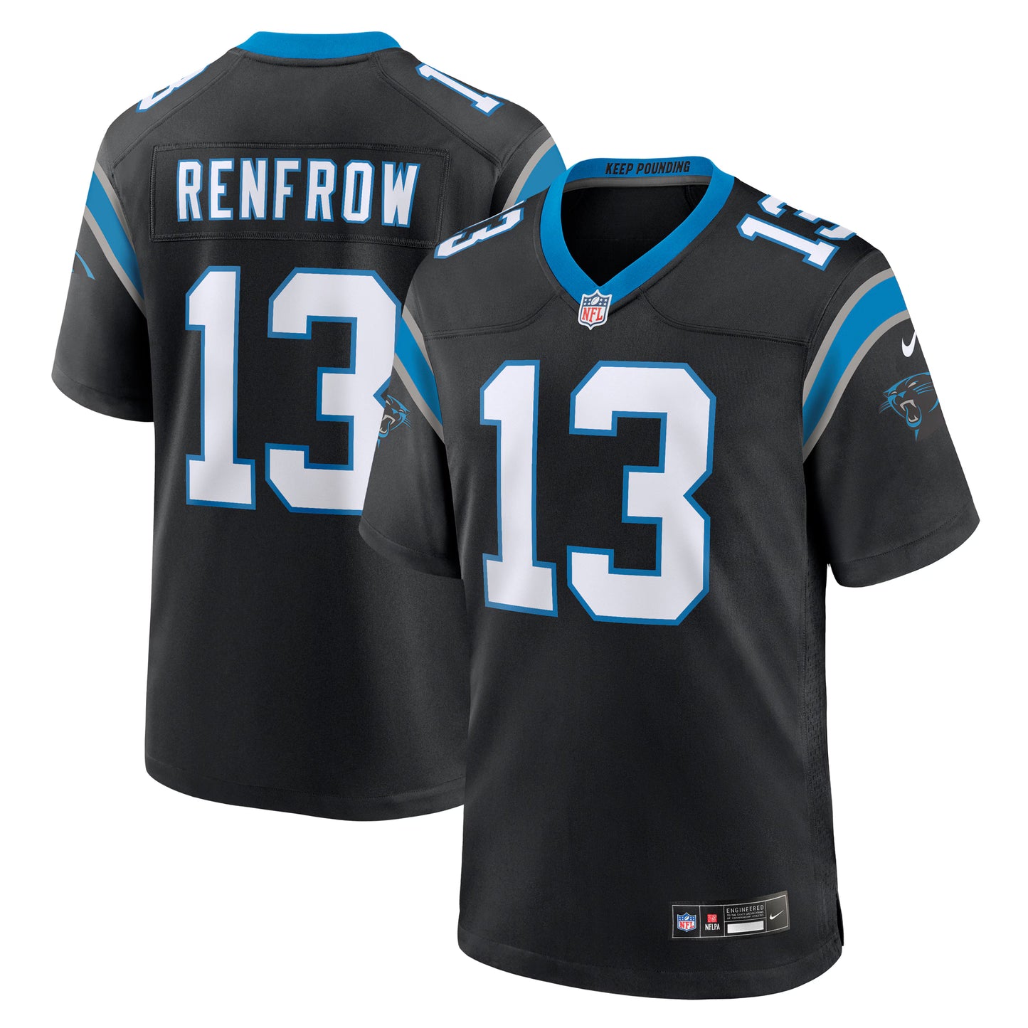 Carolina Panthers Hunter Renfrow Black Team Game Jersey