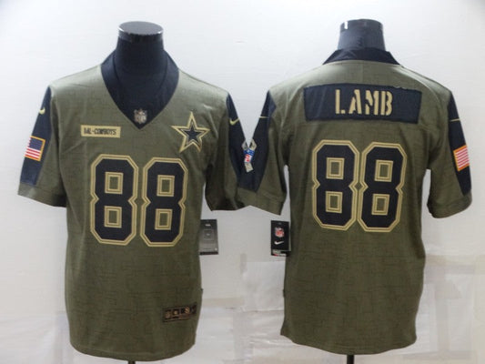 Men's Dallas Cowboys CeeDee Lamb #88 Brown Player Game Jersey1