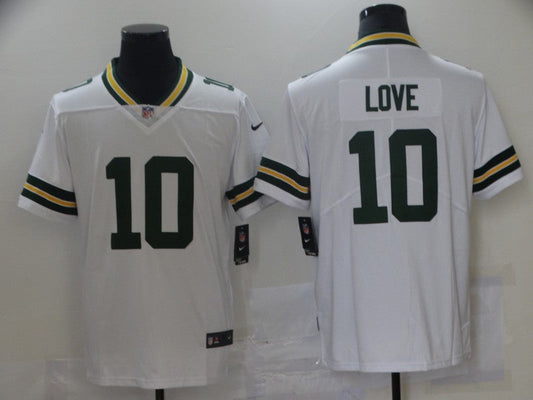 Men's Green Bay Packers Jordan Love #10 White Game Jersey1