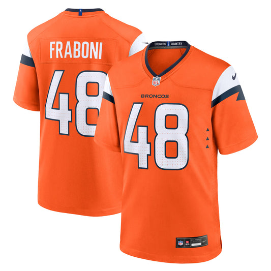 Denver Broncos Mitchell Fraboni Orange Team Game Jersey