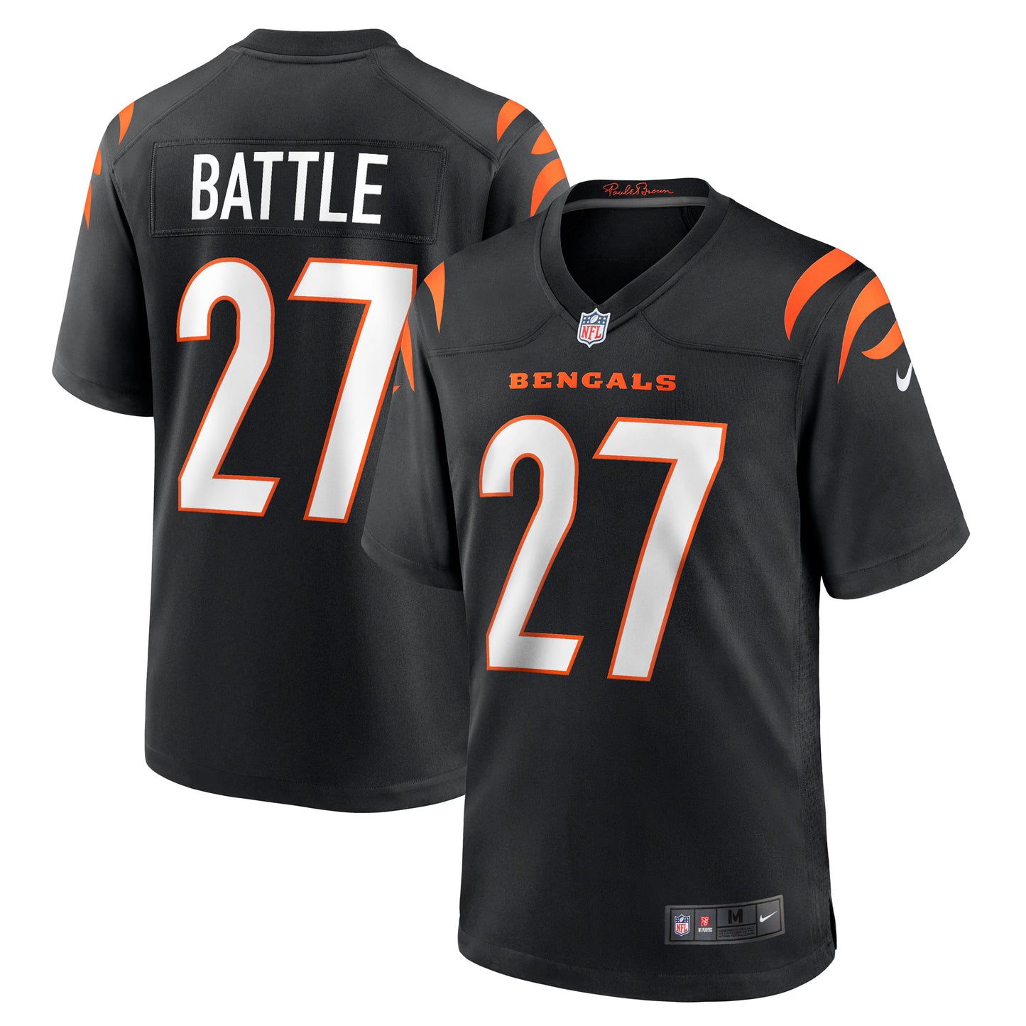 Cincinnati Bengals Jordan Battle Black Team Game Jersey