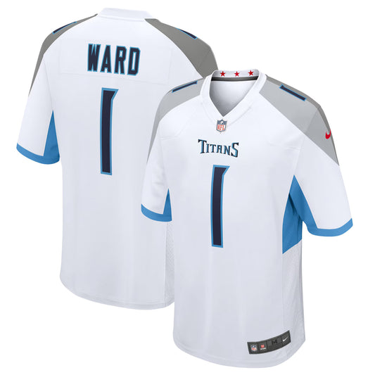Tennessee Titans Cameron Ward White 2025 NFL Draft First Round Pick Game Jersey