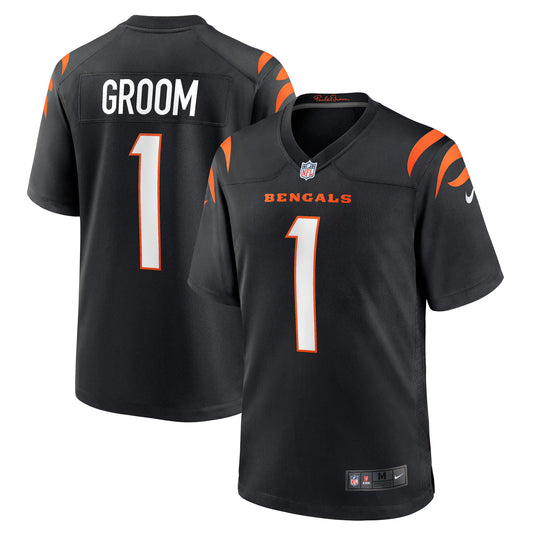 Cincinnati Bengals Number 1 Groom Black Game Jersey