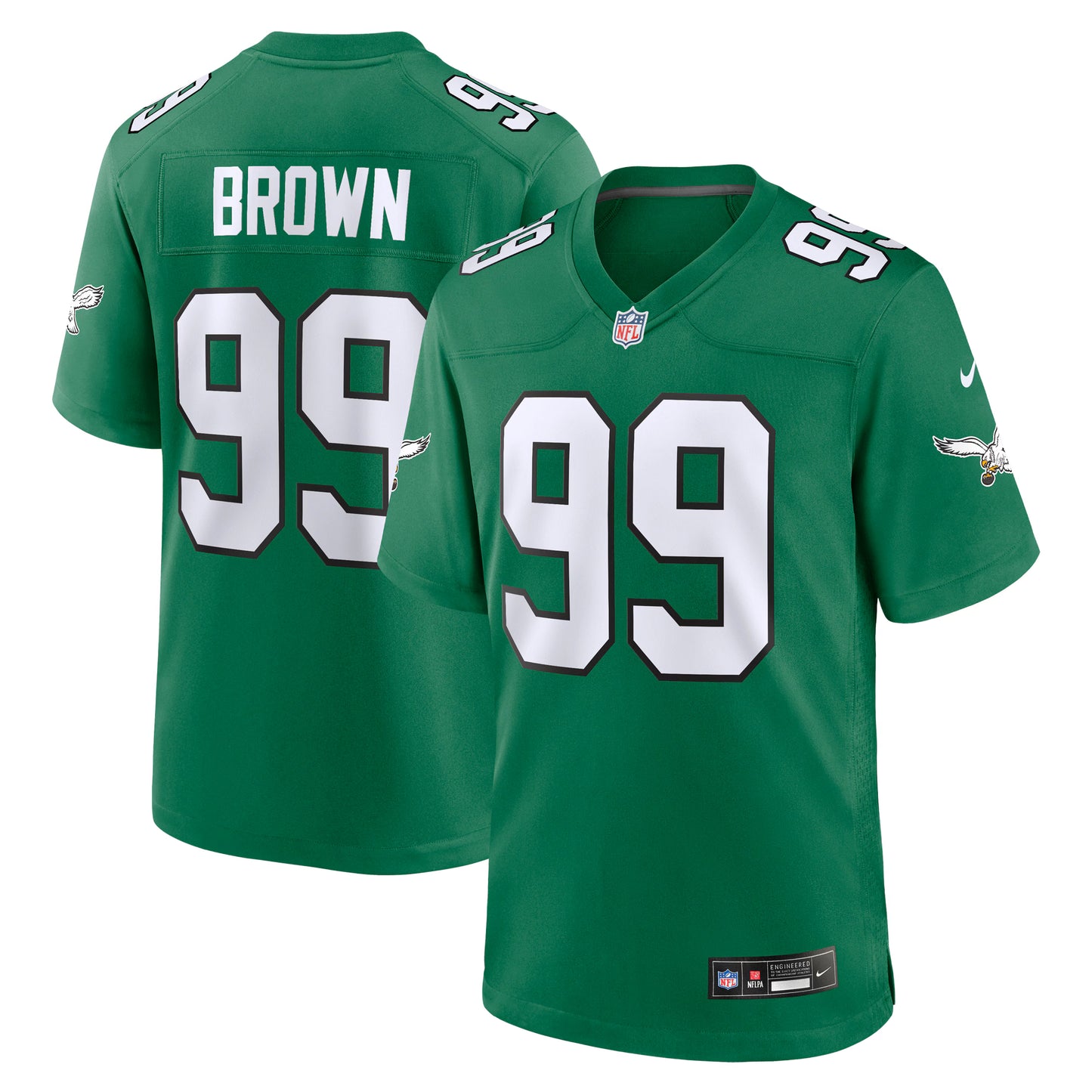 Philadelphia Eagles Jerome Brown Kelly Green Retired Player Alternate Game Jersey