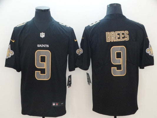 Men's New Orleans Saints #9 Drew Brees Black Authentic Game Jersey1