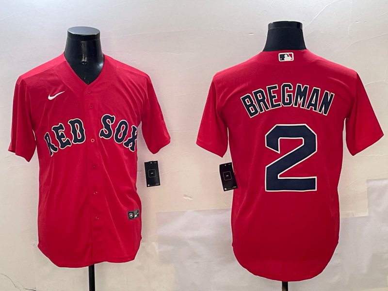Men's Boston Red Sox Alex Bregman #2 Red Replica Player jersey