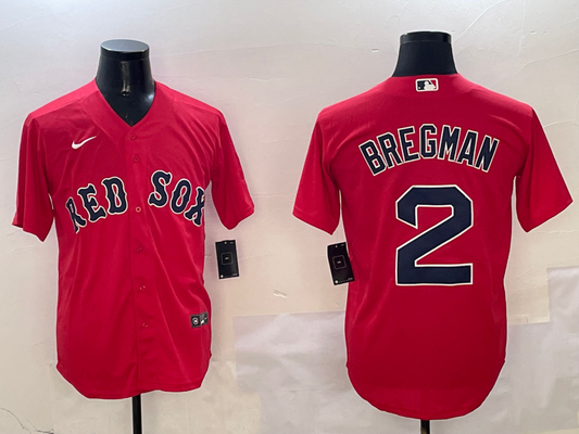 Men's Boston Red Sox Alex Bregman #2 Red Replica Player jersey