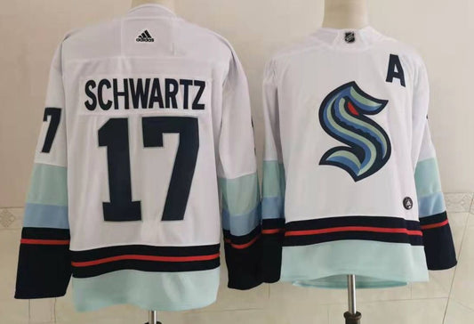 Men's Seattle Kraken Jaden Schwartz #17 White Home Breakaway Player jersey