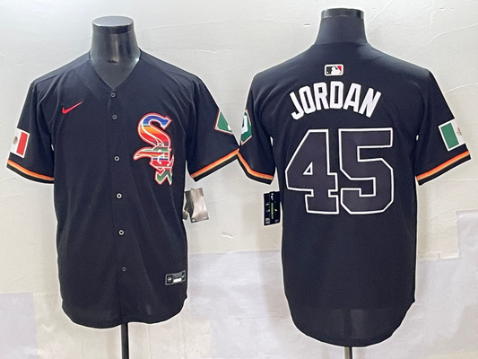 Men's Chicago White Sox Michael Jordan #45 Black Replica Player Jersey