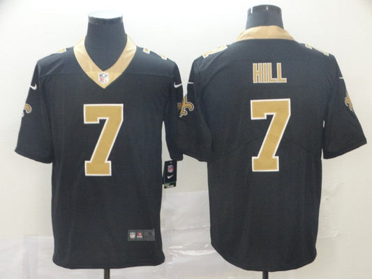 Men's New Orleans Saints Taysom Hill #7 Black Game Jersey1