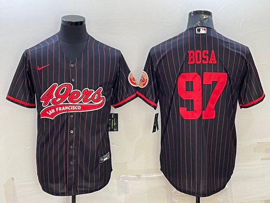 Men's San Francisco 49ers Nick Bosa #97 Black Game Player Jersey1 Joint Edition