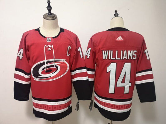 Men's Carolina Hurricanes Justin Williams #14 Red Home Breakaway Player jersey