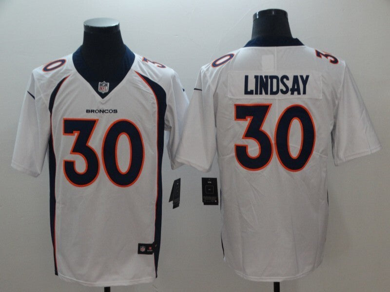 Men's Denver Broncos Phillip Lindsay Jersey-White