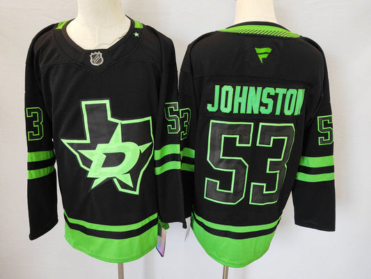 Men's Dallas Stars Wyatt Johnston #53 Black Player Game Jersey1