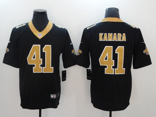Men's New Orleans Saints Alvin Kamara #41 Black Game Jersey1