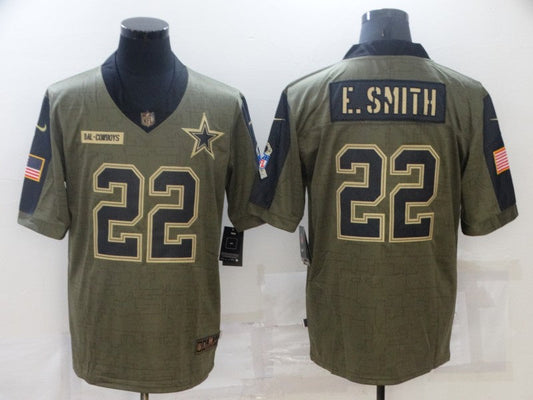 Men's Dallas Cowboys Emmitt Smith #22 Brown Game Player Jersey1