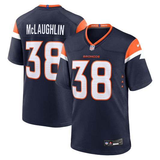 Denver Broncos Jaleel McLaughlin Navy Alternate Game Jersey