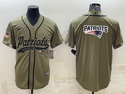 Men's New England Patriots Olive 2022 Salute To Service Limited jersey