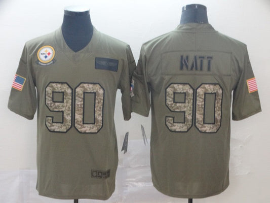 Men's Pittsburgh Steelers T.J. Watt #90 Brown Authentic Game Jersey1