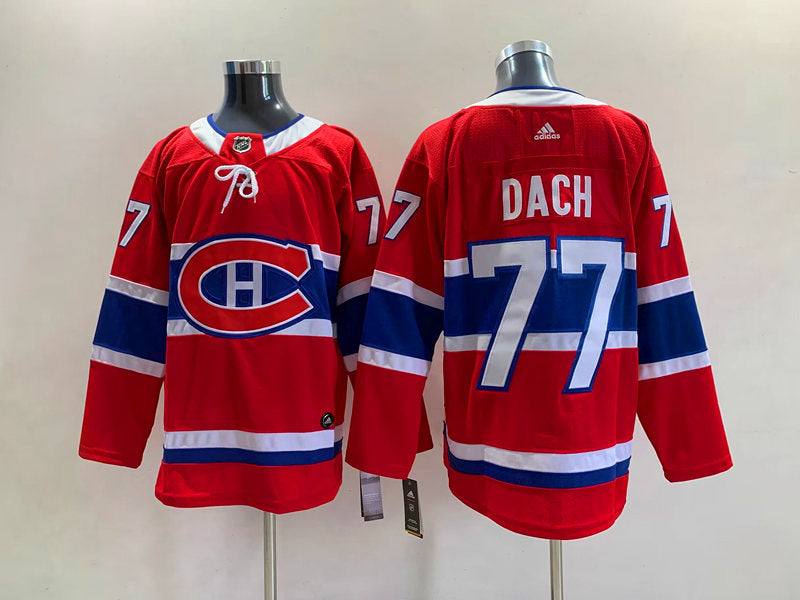 Men's Montreal Canadiens Kirby Dach #77 Red Player Game jersey