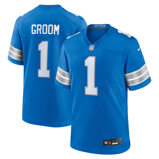 Detroit Lions Number 1 Groom Blue Game Jersey
