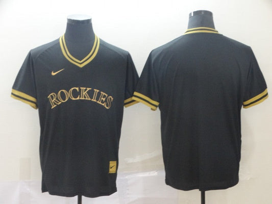 Men's Colorado Rockies Black Replica Blank Jersey1