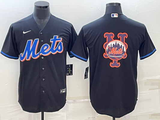 Men's New York Mets Black 2022 Alternate Replica Player Jersey1