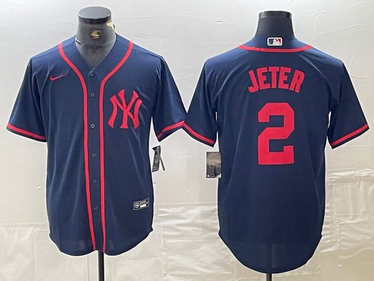 Men's New York Yankees Derek Jeter #2 Navy Limited Game Jersey1