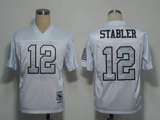 Men's Oakland Raiders Ken Stabler Mitchell & Ness White Legacy Replica Player Jersey1